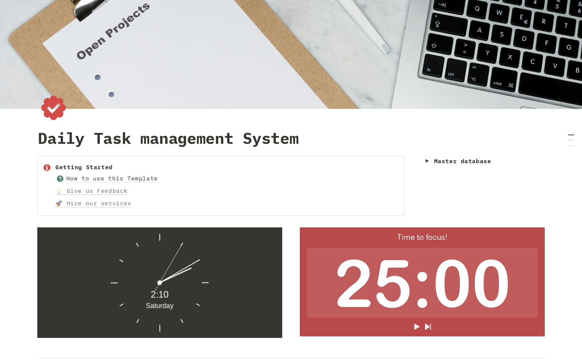 Daily Task Management System template preview