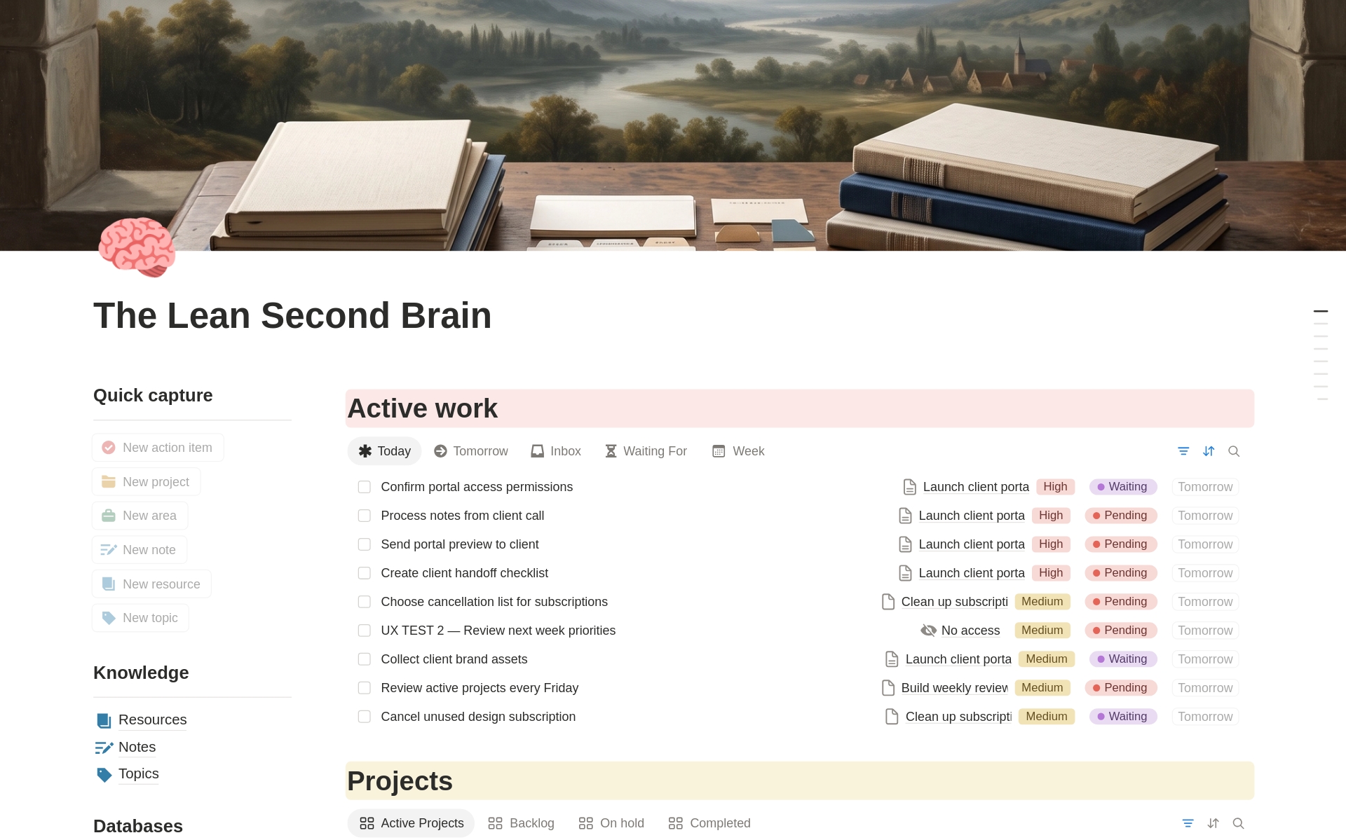 The Lean Second Brain template preview
