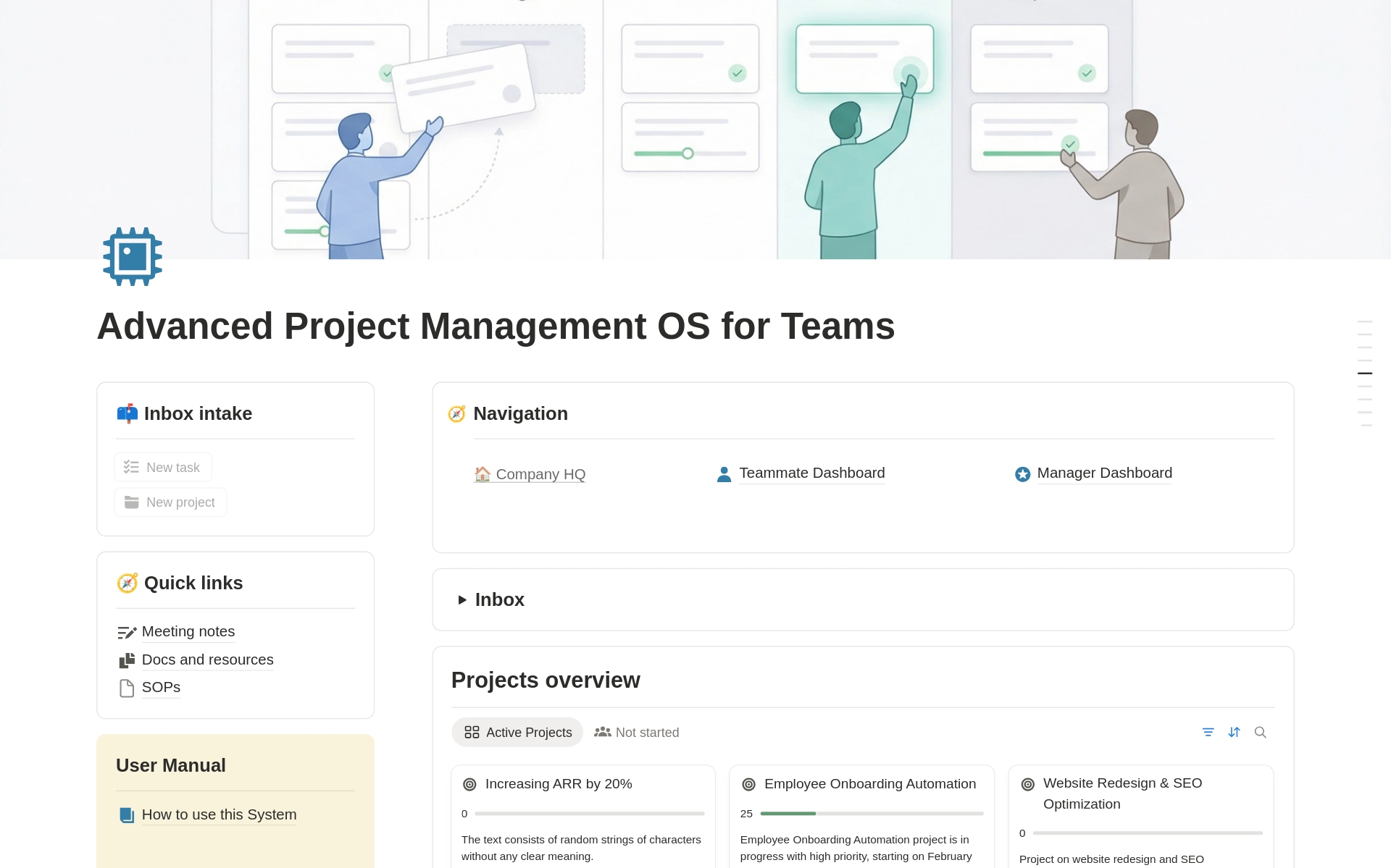 Advanced Project Management OS for Teams template preview